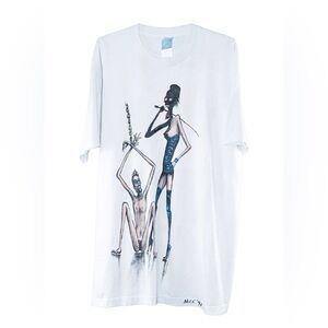 Vintage 90s FOTL Hand Drawn/Painted Dominatrix Kink T Shirt